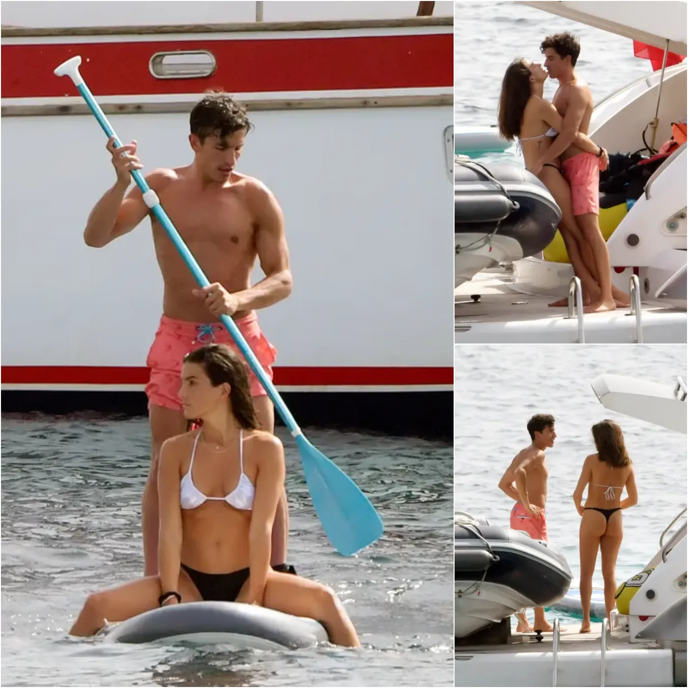 MotoGP star Marc Marquez draws attention as he can’t keep his gaze away from his bikini-clad girlfriend on a yacht.