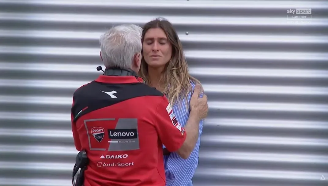 MotoGP champ's girlfriend breaks down in tears and is consoled after  boyfriend is run over by TWO rivals in horror crash | The Sun